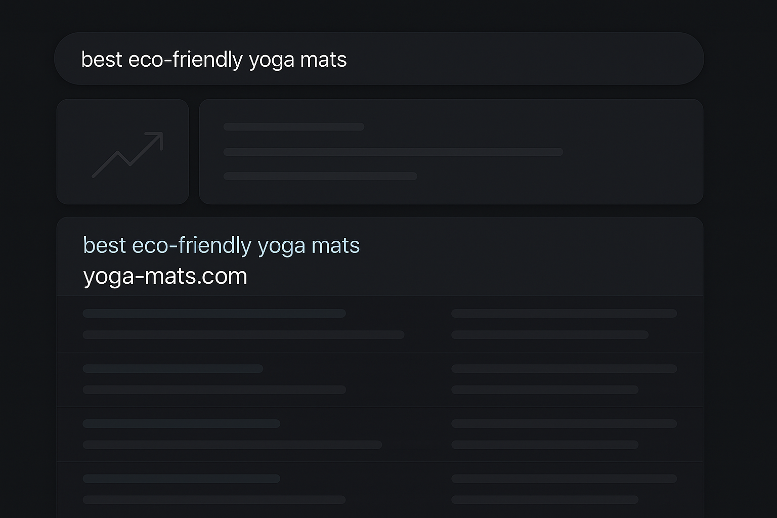 Google search results showing top ranking for eco-friendly yoga mats demonstrating SEO success